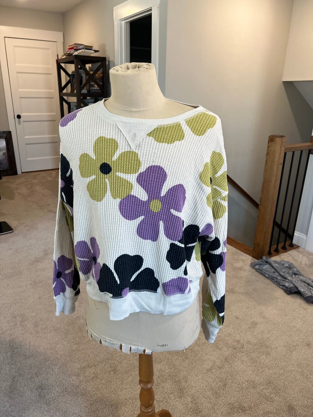 Ladies flower Cropped sweatshirt XL